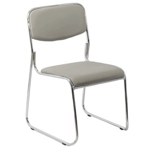 Scaun vizitator HRC 604, piele ecologica, cadru cromat, 120 kg - Img 2