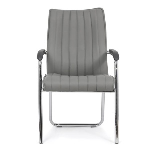 Scaun vizitator HRC 614, ergonomic, piele ecologica, cromat, brate tapitate, 120 kg - Img 2