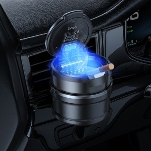 Scrumiera auto, 150 ml, cu iluminare, baza detasabila, Negru - Img 7
