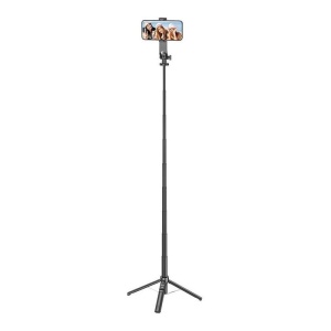 Selfie stick, cu telecomanda, trepied, bluetooth, Negru - Img 4