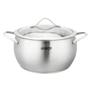 Semioala Heinner 4.3L inox 22x11.5 cm - compatibila inductie, capac sticla termorezistenta - Img 2