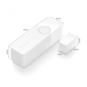 Senzor de contact Philips Hue Secure, Zigbee, automatizare lumini ,montare usi/ferestre, IP20, 70x22x20mm, Alb, baterie CR2 - Img 6