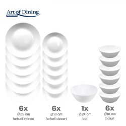 SERVICIU MASA DIN OPAL ALB 19 PIESE, ARIANA, ART OF DINING - Img 3