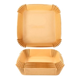 Set 50 forme patrate, hartie de copt pentru airfryer, 200 x 45 mm, Maro