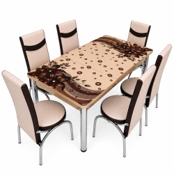 Set masa extensibila cu 6 scaune 1631 - model floral maro - Img 2