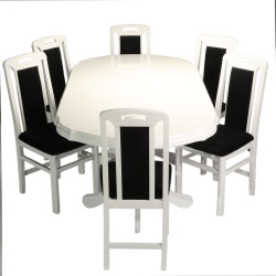 Set masa living SB Nork plus 6 scaune SB Tim alb negru - Img 2