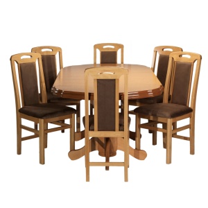 Set masa living SB Nork plus 6 scaune SB Tim stejar natur - Img 2