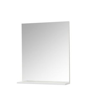 Set mobilier baie suspendat, cu lavoar ceramic, GN0541, front MDF, 60 cm, 2 sertare, glisiere soft close si oglinda cu polita GN0671, dreptunghiulara, PAL, alb - Img 2