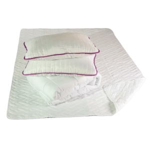 Set Saltea cu arcuri impachetate individual Pocket Spring Milano 160x200x24cm, fermitate mediu spre soft, sistem aerisire perimetral, Saltex plus 2 perne matlasate antialergice, 50x70cm, husa hipoalergenica, lavabila la 95 C si pilota iarna, 180x200cm - Img 3