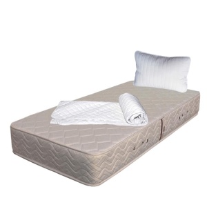 Set Saltea ortopedica cu arcuri, Super Ortopedica Sofia, 90x200x20cm, fermitate medie, cu plasa arcuri tip Bonell, fata vara-iarna, sistem aerisire cu butoni, Saltex plus perna matlasata, antialergica, 50x70cm si husa hipoalergenica, lavabila la 95 C - Img 2