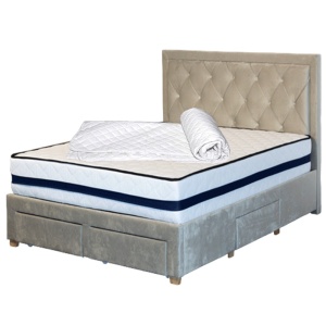 Set Saltea ortopedica, Iris Super Lux Comfort, 140x200x26cm, fermitate tare, cu plasa de arcuri tip Bonell, sistem de aerisire banda Spaceair, Saltsib plus husa hipoalergenica, microfibra, lavabila la 95 C - Img 2