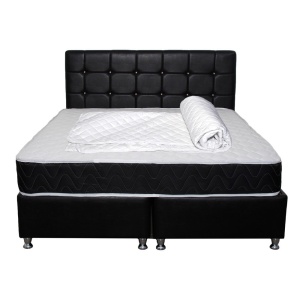 Set Saltea ortopedica, Praga 160x200x22 cm, cu plasa de arcuri tip Bonell, box spring system, fermitate medie, sistem de aerisire perimetral, Saltsib plus husa hipoalergenica, microfibra, lavabila la 95 C - Img 3