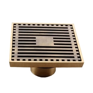 Sifon pardoseala 10 x 10 cm, tip rigola, din alama, finisaj bronz