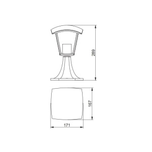 Stalp iluminare exterior Marina-PS 20W E27 GTV Negru - Img 2
