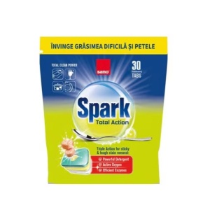 Tablete Sano Spark Total Action pentru masina de spalat vase – 30 bucati