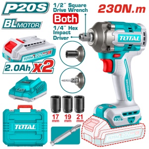 TOTAL - MASINA DE INSURUBAT CU IMPACT 2 IN 1 CU ACUMULATOR - 20V - MOTOR FARA PERII (INCLUDE 2 ACUMU