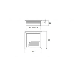 Trecere cablu 80x80 Negru GTV cu perie - Img 2