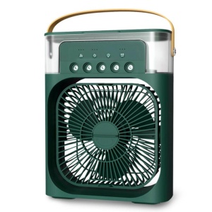 Ventilator portabil 10W, 3 1n 1, racorire, umidificare, iluminare 7 culori, USB-C, unghi reglabil, diverse culori - Img 3