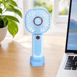 Ventilator portabil 1W, incarcare USB-C, 3 viteze, unghi reglabil, diverse culori, KMT Style - Img 2