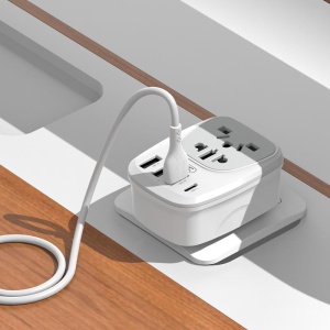 Adaptor MultiPriza EU, 2500W, 1 x USB-C, 3 x USB, XO-WL26, Alb - Img 2