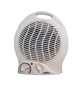 Aeroterma de podea, 2 trepte incalzire, 2000 W, termostat reglabil, aer cald / rece, Alb - Img 1