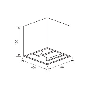 Aplica LED Vivalux SQUARE STARK, 6W, 180 lm, lumina neutra (4000K), 120°, IP54, 100x100x100mm, 15000h, aluminiu, -25÷+40°C, Negru - Img 2