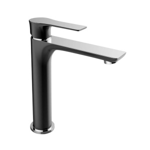 Baterie lavoar inalta negru-crom Laveo 25cm - Img 1