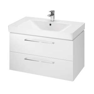 Baza si lavoar CSB3481 - 80 cm, suspendat, sertare, alb