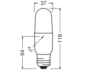 Bec LED Osram Parathom Stick, E27, 9.5W (75W), 1055 lm, lumina neutra(4000K), Ø3.6cm - Img 2
