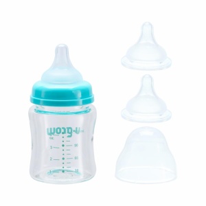 Biberon de sticla 120 ml+2 tetine extra, U-Grow - Img 2
