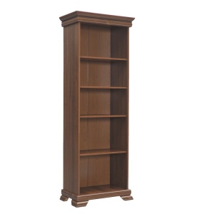 Biblioteca VMR1, cu 4 rafturi, Pal Melaminat, cu elemente din MDF, Nuc - Img 2