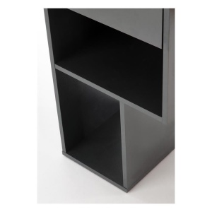 Birou HM Conti, rafturi, sertar, PAL melaminat, 122x57x90 cm, stejar gri antracit - Img 3