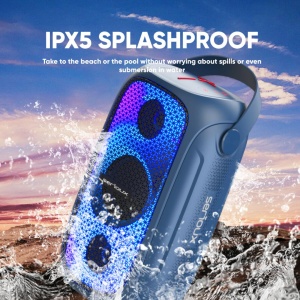 Boxa portabila Serioux PartyBoom, putere RMS: 55W, raport S/N >70dB, T.H.D.: <0.3%, frecventa : 40Hz~20KHz, baterie: 7.4V 3600Mah , functie TWS, functie Extra Bass, 8 moduri de iluminare RGB , IPX5 Waterproof/Bluetooth/USB/TF card/AUX - Img 8