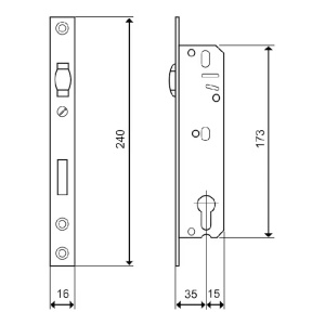 Broasca tip Y, cu rola, usa PVC, 35 x 173 mm - Img 2