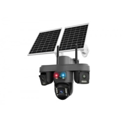 Camera de supraveghere cu 4 lentile, 2 panouri solare, 12MP, conectivitate 4G