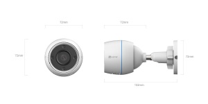 Camera supraveghere video WIFI Ezviz CS-H3-R100-1H3WKFL; Senzor:1/2.7" Progressive Scan CMOS;Rezolutie 3MP,2304 x 1296; Lentila: 2.8mm @ F2.0, viewing angle: 122° (Diagonal), 106° (Horizontal), 56° (Vertical) 4mm @ F2.0, viewing angle:102° (Diagonal),