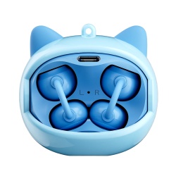 Casti Wireless Blackview AirBuds K1 IPX4 Waterproof Kids Open-Ear Clip-On Earbuds Built-In Lanyard Blue - Img 2