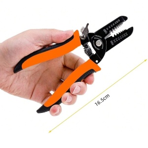Cleste pentru taiere si dezizolat cabluri – 16 cm, maner ergonomic, profesional - Img 3