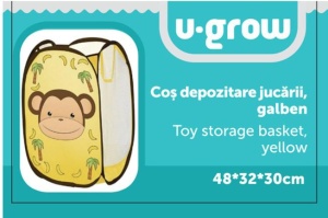 Cos depozitare jucarii , galben, U-Grow - Img 2