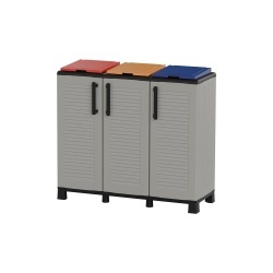 Cos gunoi selectiv cu 3 compartimente, 90 x 102 x 37 cm, F100/EColor