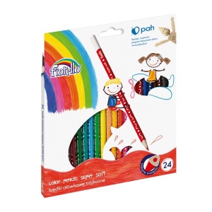Creioane colorate, 24 culori, grosime mina 3 mm, triunghiulare