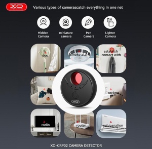 Detector inteligent pentru camere video ascunse, raza 10 m, infrarosu, XO-CRP02, Negru - Img 3
