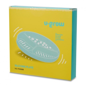 Farfurie compartimentata din silicon cu ventuza, blue, U-Grow - Img 3