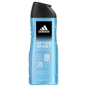 Gel de dus 3 in 1, Adidas After Sport, corp, par si fata, Barbati, 400 ml