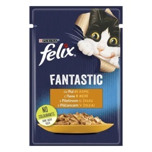 Hrana umeda pentru pisici, Pui, in aspic, Felix Fantastic, Purina, 85 g