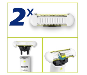 Lame de schimb PHILIPS OneBlade Intimate, unisex, 2 bucăți - Img 2