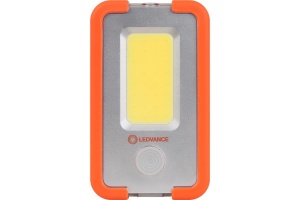 Lanterna LED camping Ledvance, 4W COB, 400 lm, 3 moduri de iluminare (100%-400 lm, 30%-120 lm si flash), acumulator Li-Ion 3000mAh, USB power-bank, IP20, brat magnetic, carlig, cablu incarcare USB inclus, Portocaliu/Gri