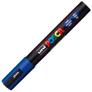 Marker Posca PC-5M varf rotund, 1.8 - 2.5 mm, Albastru inchis - Img 1