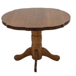 Masa living si bucatarie extensibila SB Fan, MDF Furniruit, structura lemn masiv, 4 persoane, 100-133,5x99x74 cm, nuc - Img 2