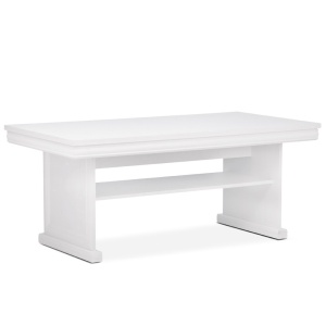 Masuta cafea cu raft depozitare VML2, PAL, insertii MDF, 125x65x53 cm, Alb Antichizat - Img 3